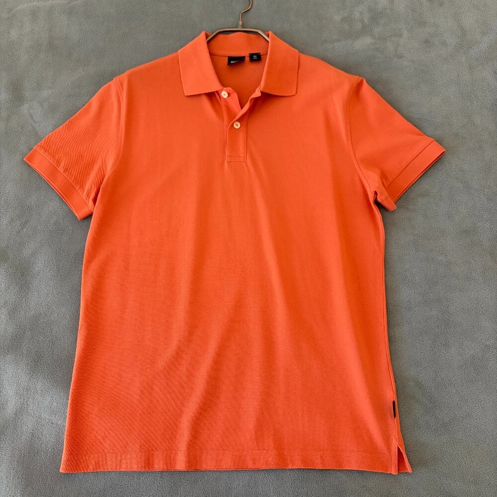 HUGO BOSS Polo Mens M Slim Fit Orange 100% Cotton Excellent